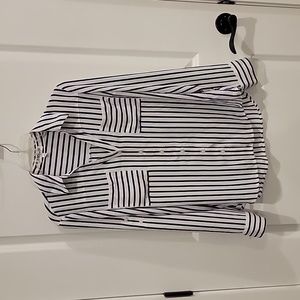 Express Portofino shirt slim fit, navy white, med, dress shirt